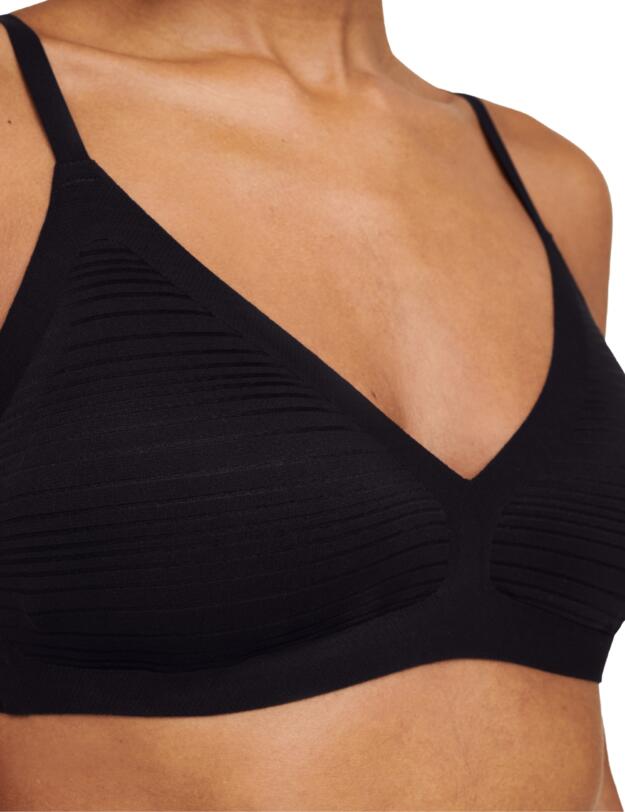 Chantelle SoftStretch Stripes Padded Bralette Black