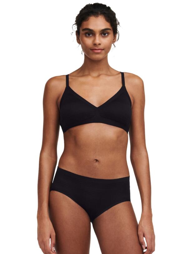 Chantelle SoftStretch Stripes Padded Bralette Black