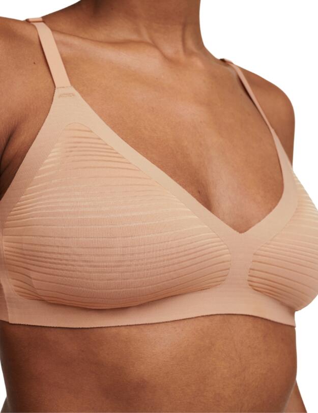 Chantelle SoftStretch Stripes Padded Bralette Clay Nude