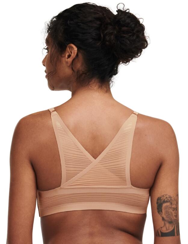 Chantelle SoftStretch Stripes Padded Bralette Clay Nude