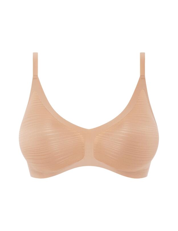 Chantelle SoftStretch Stripes Padded Bralette Clay Nude