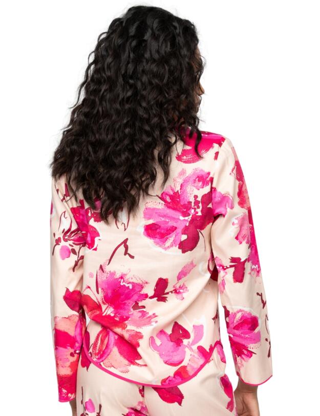 Cyberjammies Aria Floral Print Pyjama Top Peach Mix