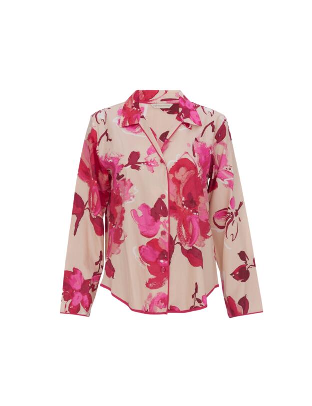 Cyberjammies Aria Floral Print Pyjama Top Peach Mix
