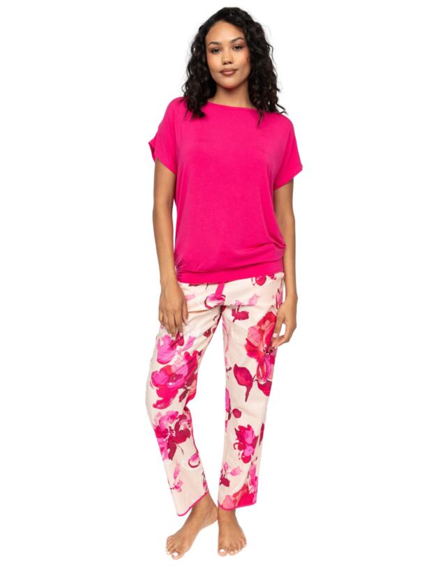 Cyberjammies Aria Floral Print Pyjama Bottoms Peach Mix