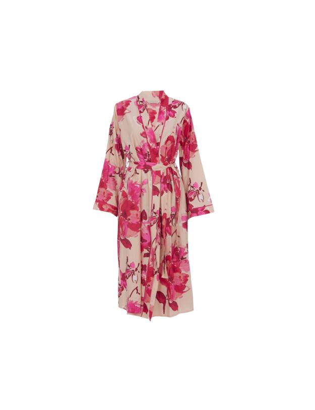 Cyberjammies Aria Long Dressing Gown Peach Mix