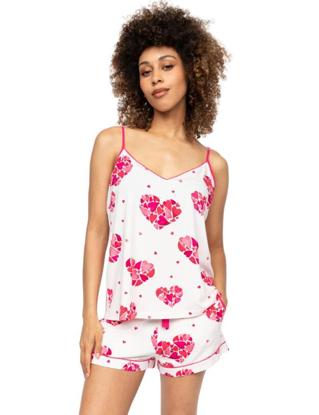 Cyberjammies Aria Heart Print Jersey Cami White Mix