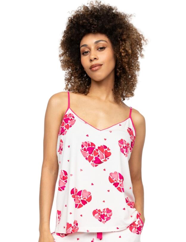 Cyberjammies Aria Heart Print Jersey Cami White Mix