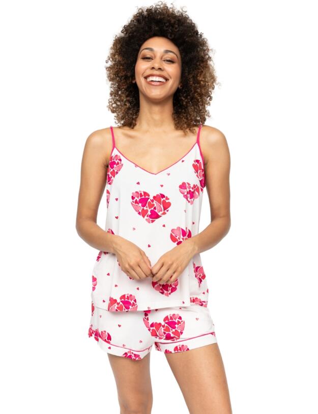 Cyberjammies Aria Heart Print Jersey Cami White Mix