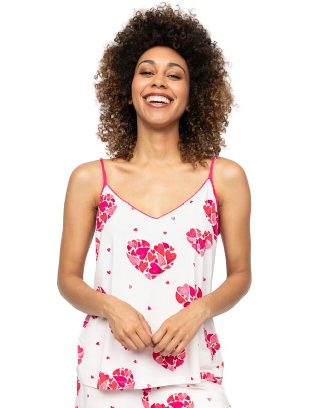 Cyberjammies Aria Heart Print Jersey Cami White Mix