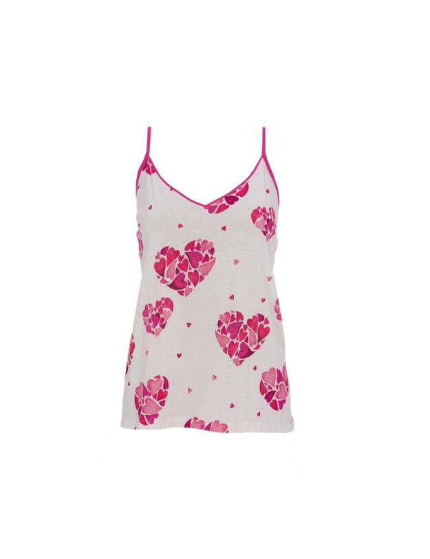 Cyberjammies Aria Heart Print Jersey Cami White Mix