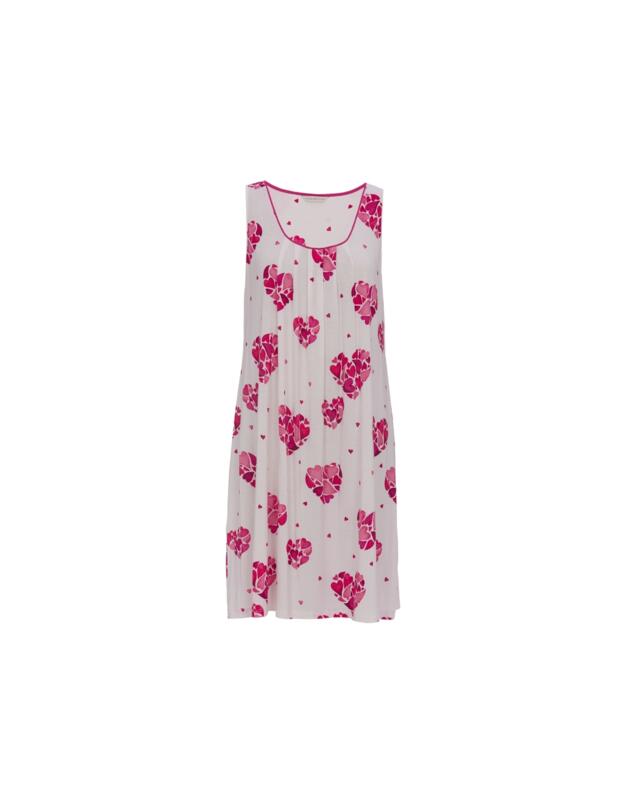 Cyberjammies Aria Heart Print Jersey Short Nightdress White Mix