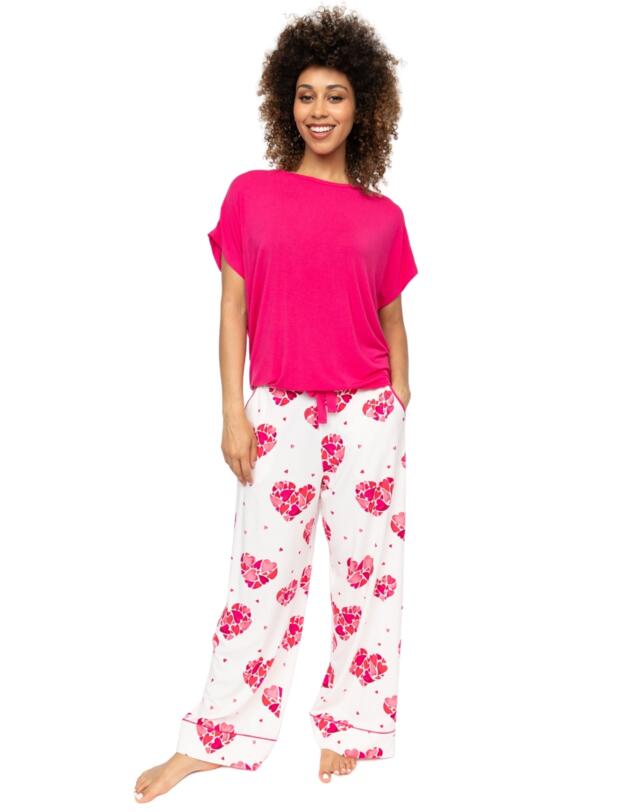 Cyberjammies Aria Slouch Jersey Pyjama Top Bright Pink