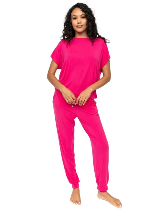 Cyberjammies Aria Slouch Jersey Pyjama Top Bright Pink