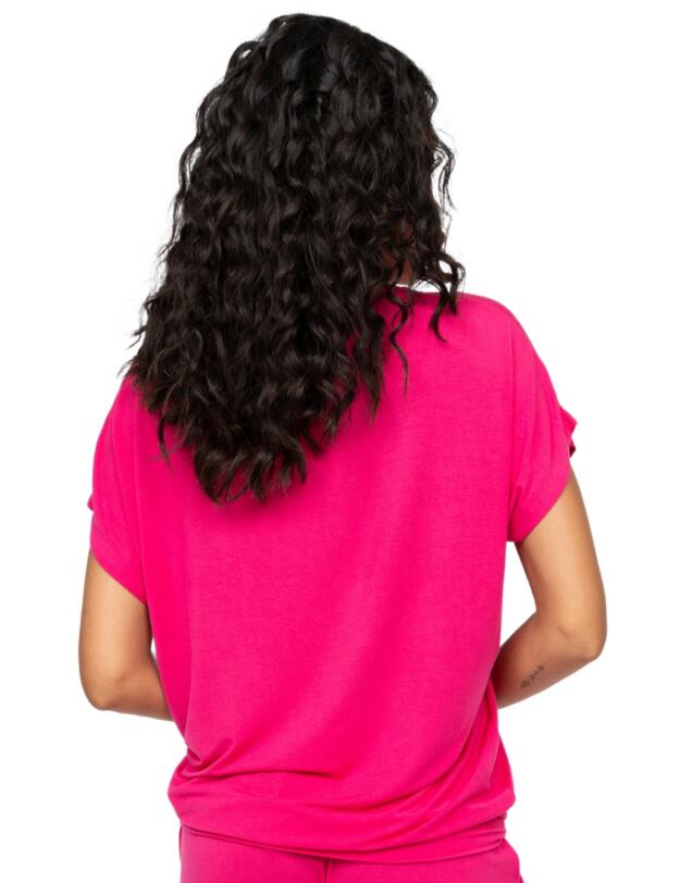 Cyberjammies Aria Slouch Jersey Pyjama Top Bright Pink