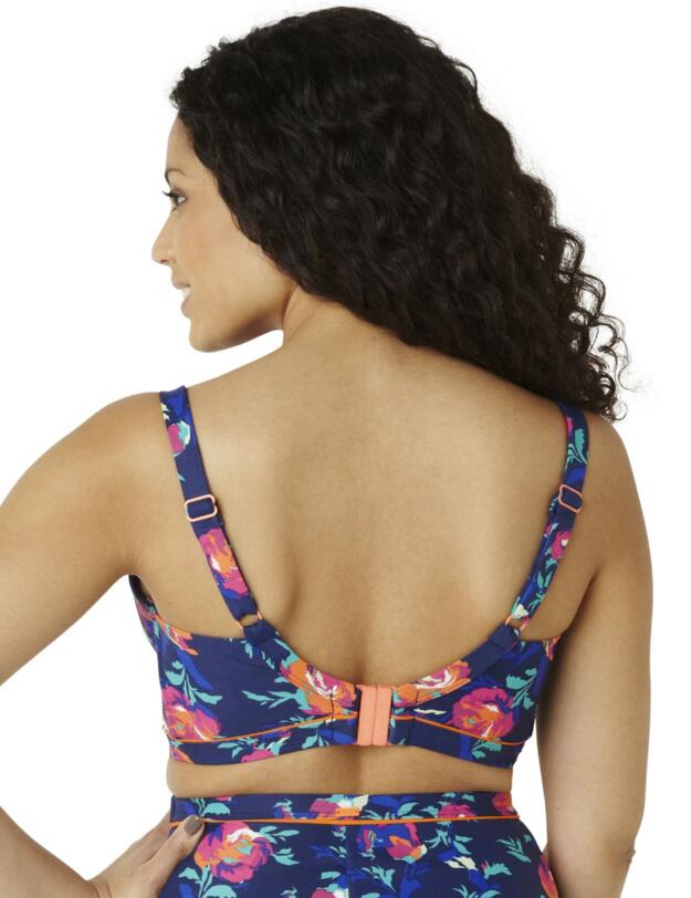 CW0153 Cleo Cassie Longline Bikini Top Floral Print - CW0153 Longline Bikini Top