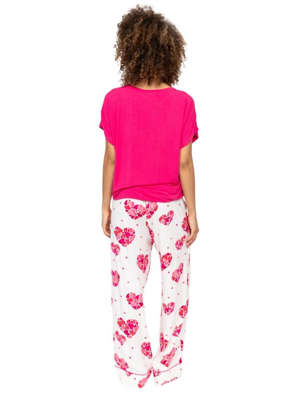 Cyberjammies Aria Slouch Jersey Pyjama Top Bright Pink