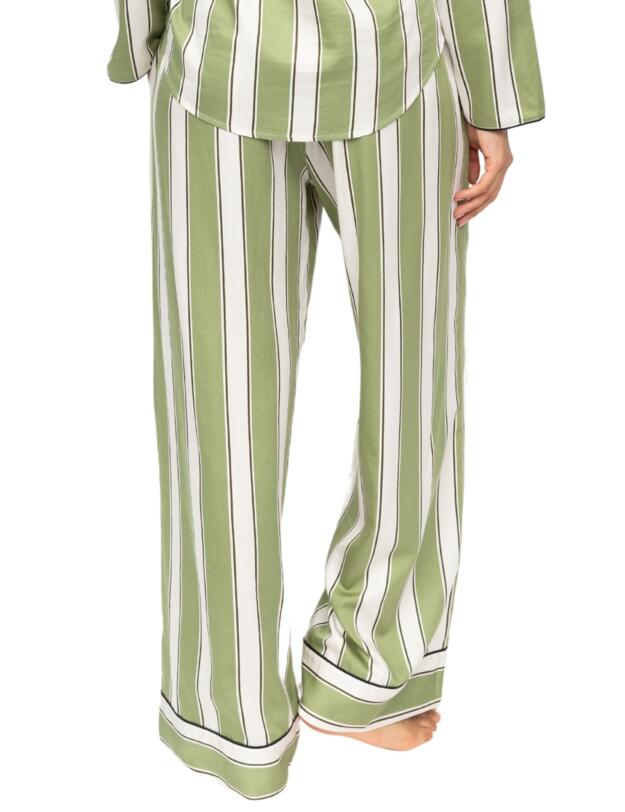 Cyberjammies Nancy Printed Stripe Wide Leg Pyjama Bottoms Sage Green Mix