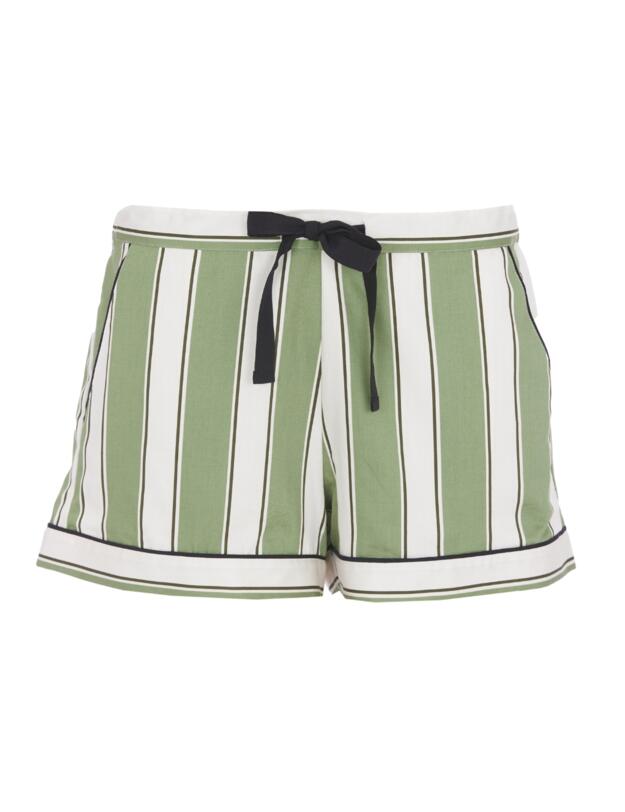Cyberjammies Nancy Printed Stripe Shorts Sage Green Mix