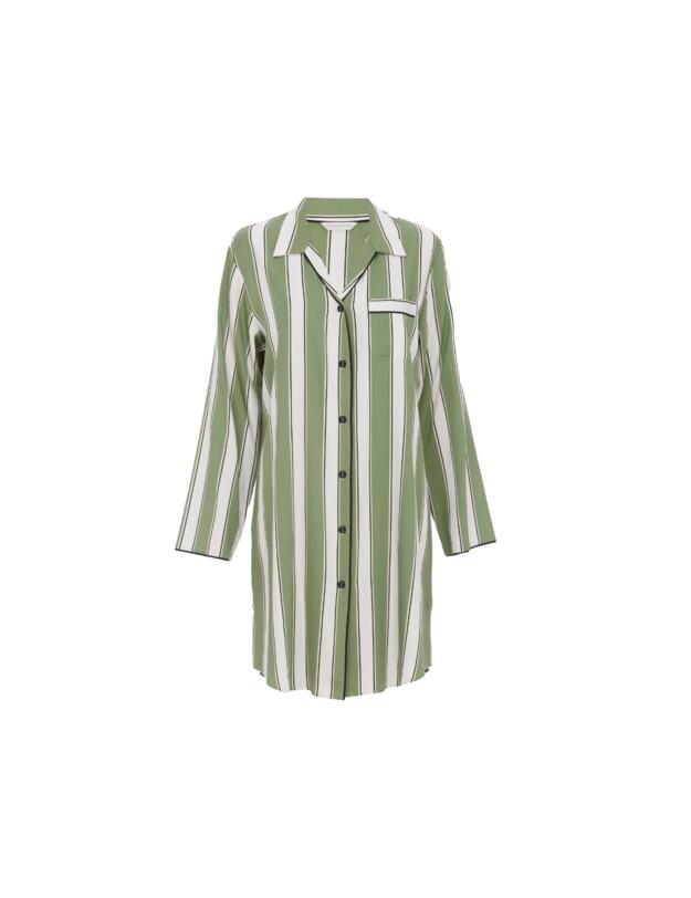 Cyberjammies Nancy Printed Stripe Nightshirt Sage Green Mix