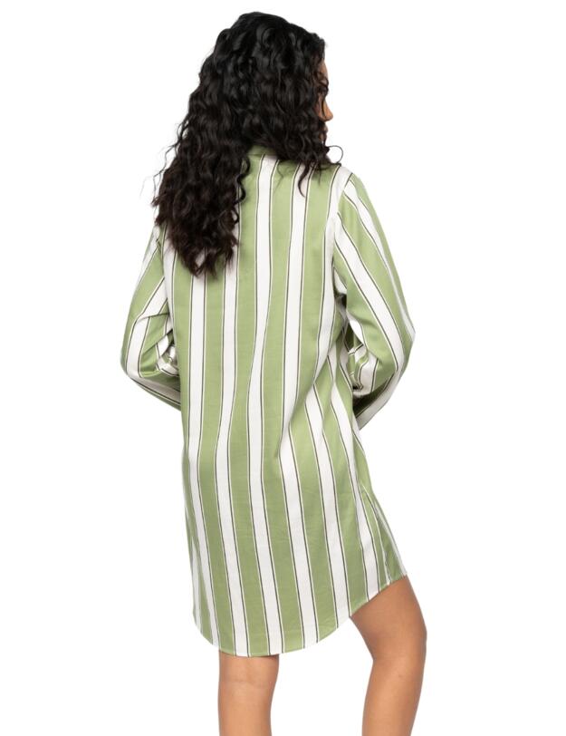 Cyberjammies Nancy Printed Stripe Nightshirt Sage Green Mix