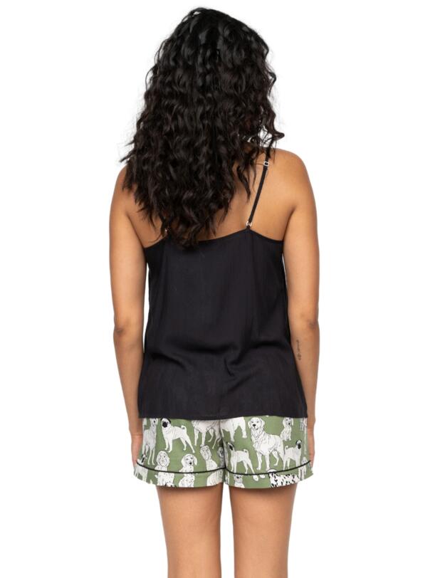 Cyberjammies Nancy Dog Print Shorts Sage Green Mix