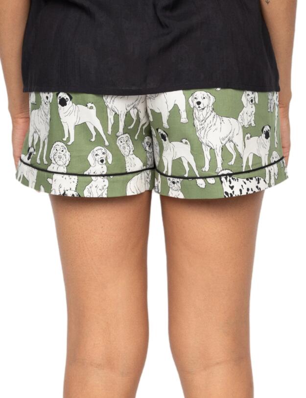 Cyberjammies Nancy Dog Print Shorts Sage Green Mix