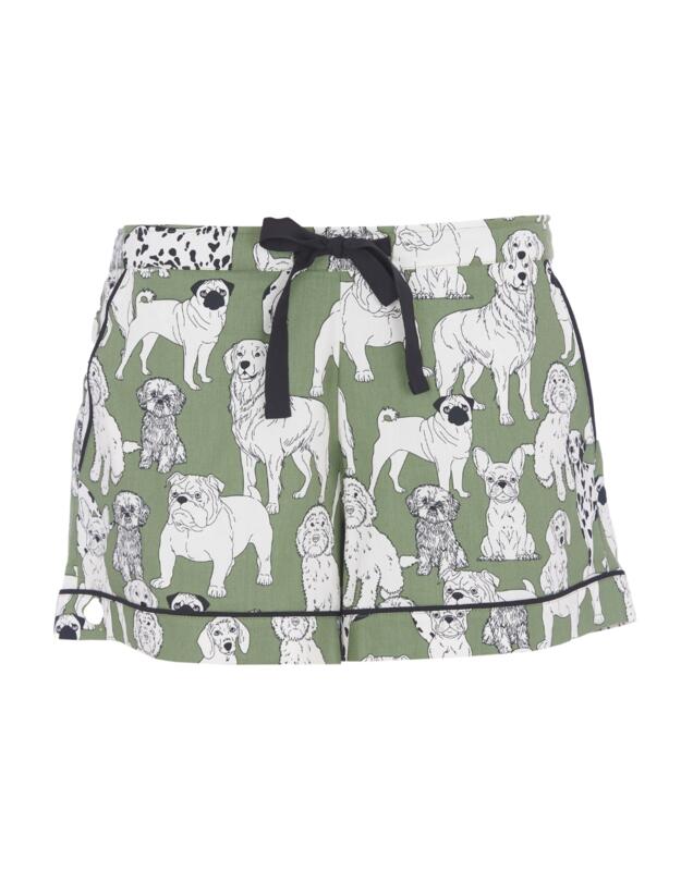 Cyberjammies Nancy Dog Print Shorts Sage Green Mix