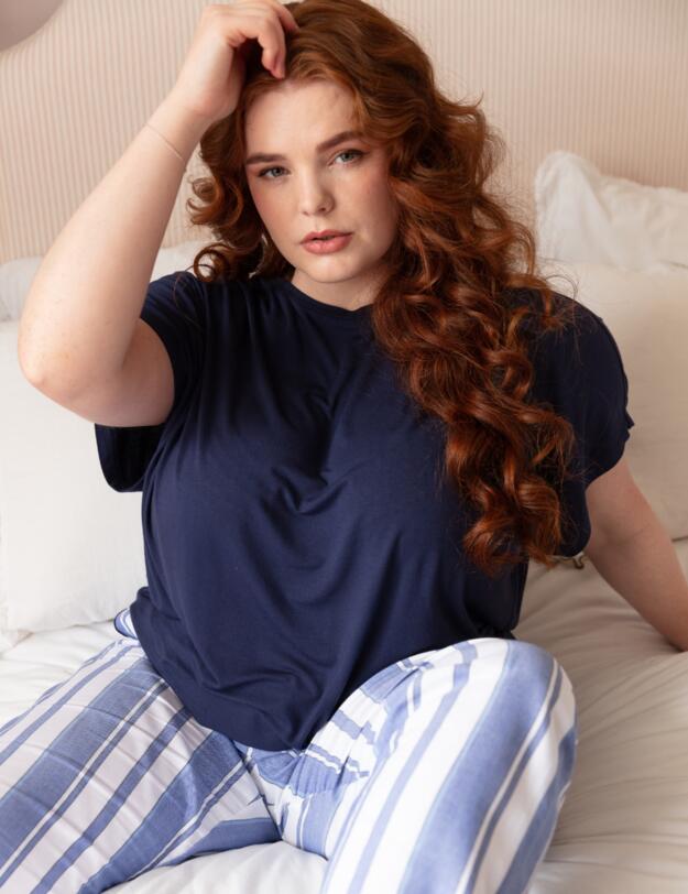 Cyberjammies Alpes Striped Pyjama Bottoms Blue Mix