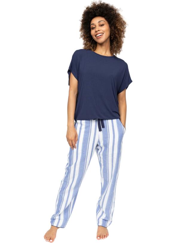 Cyberjammies Alpes Striped Pyjama Bottoms Blue Mix