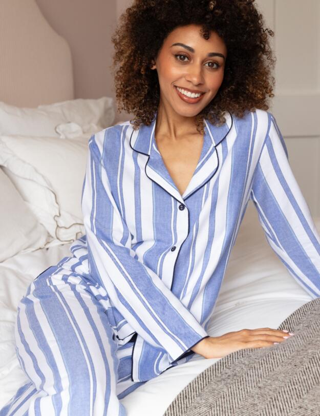 Cyberjammies Alpes Striped Pyjama Top Blue Mix