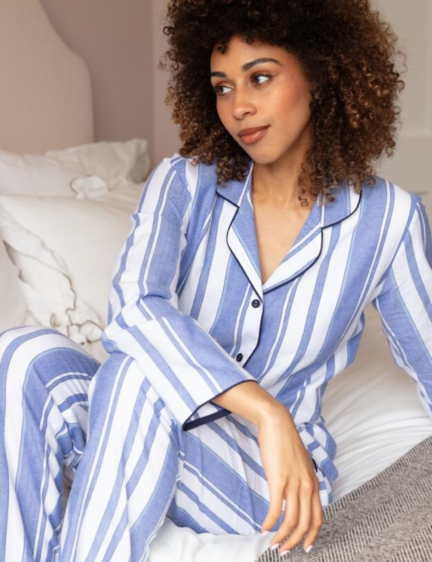 Cyberjammies Alpes Striped Pyjama Top Blue Mix