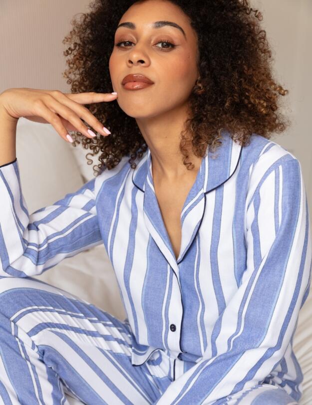 Cyberjammies Alpes Striped Pyjama Top Blue Mix