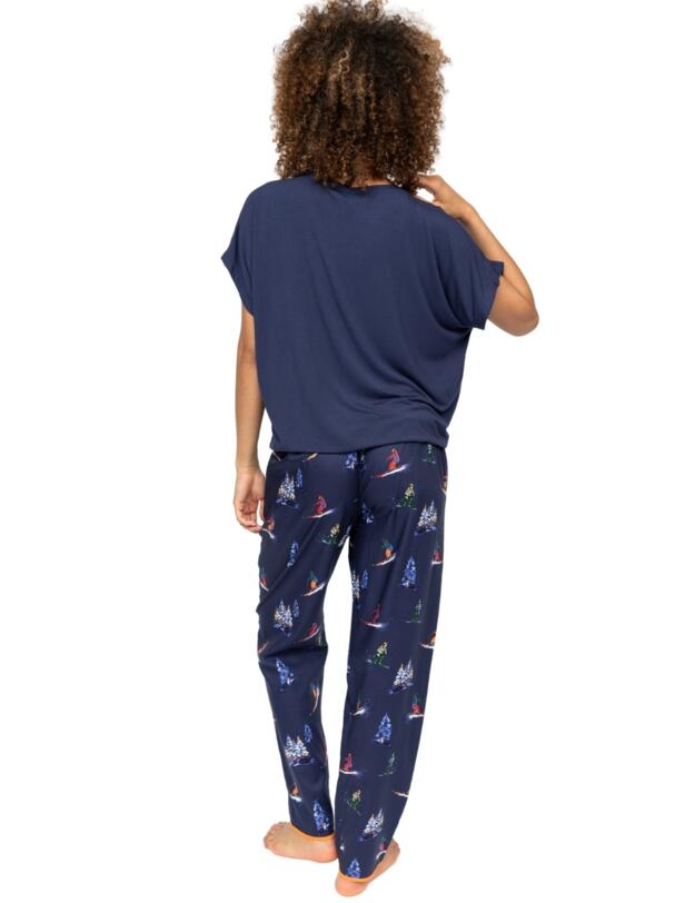 Cyberjammies Alpes Ski Print Pyjama Bottoms Navy Mix