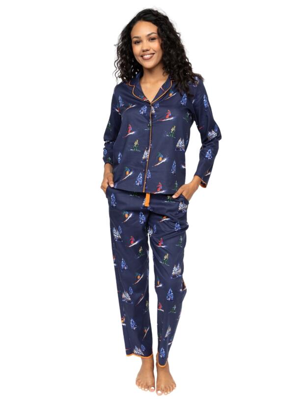 Cyberjammies Alpes Ski Print Pyjama Bottoms Navy Mix