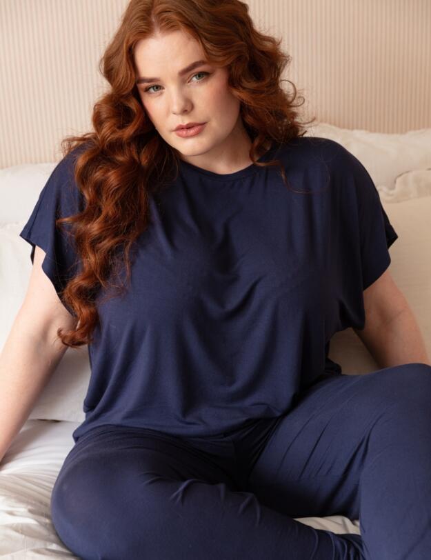 Cyberjammies Alpes Jersey Pyjama Top Navy