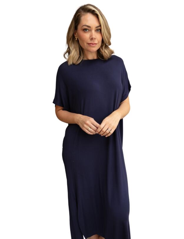 Cyberjammies Alpes Jersey Long Nightdress Navy