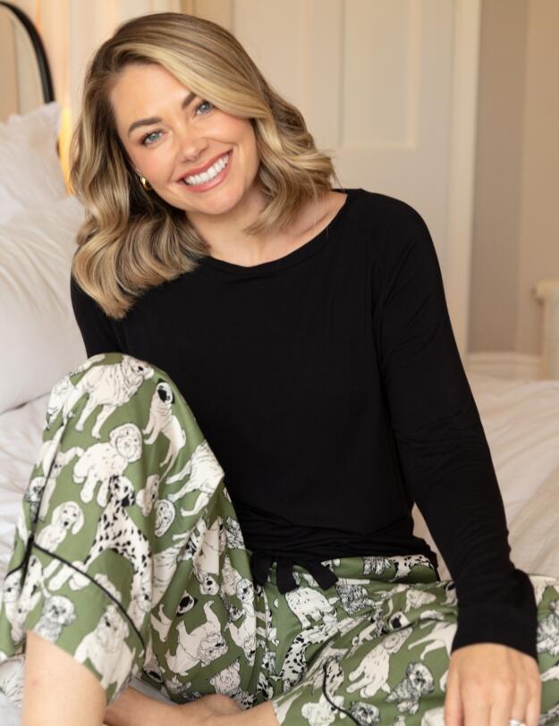 Cyberjammies Nancy Slouch Jersey Pyjama Top Black