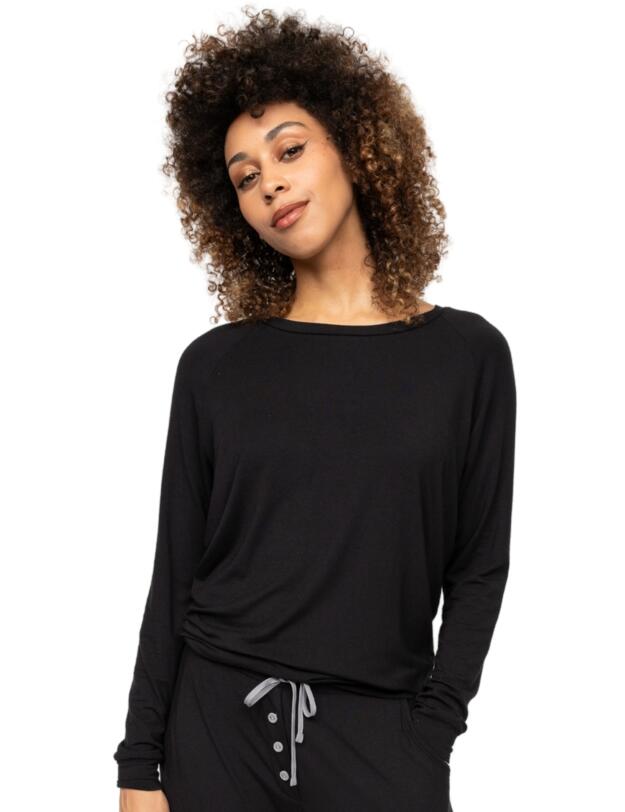 Cyberjammies Nancy Slouch Jersey Pyjama Top Black