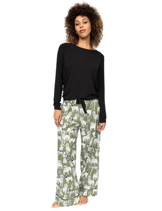 Cyberjammies Nancy Slouch Jersey Pyjama Top Black