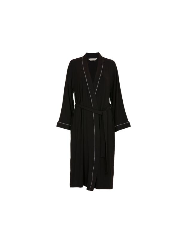 Cyberjammies Nancy Jersey Long Dressing Gown Black