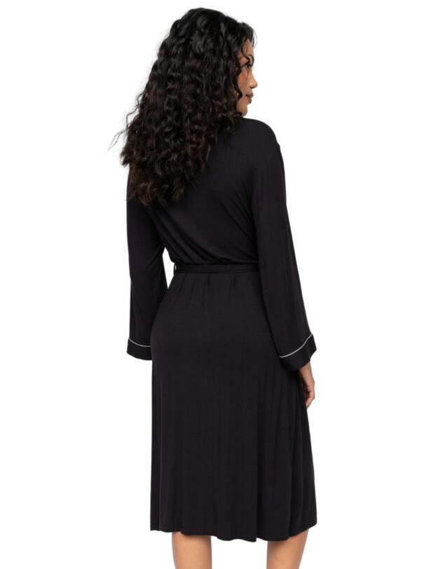 Cyberjammies Nancy Jersey Long Dressing Gown Black