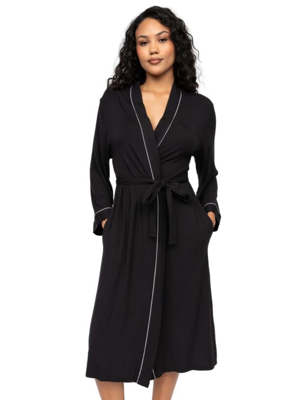 Cyberjammies Nancy Jersey Long Dressing Gown Black