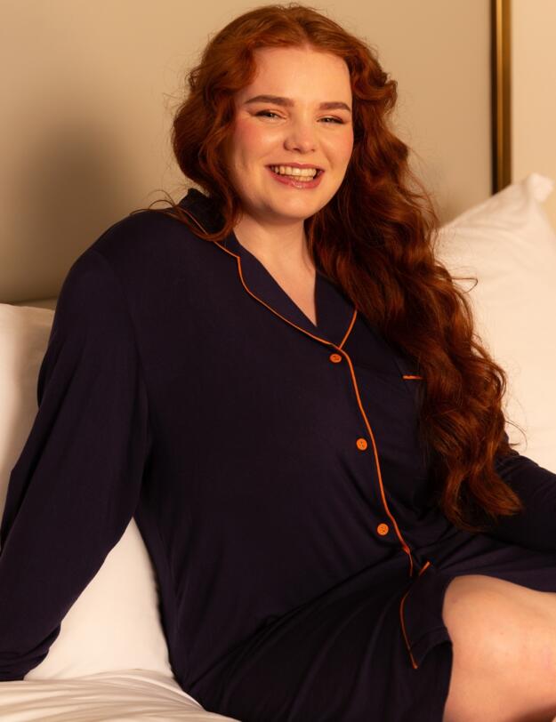 Cyberjammies Alpes Jersey Nightshirt Navy