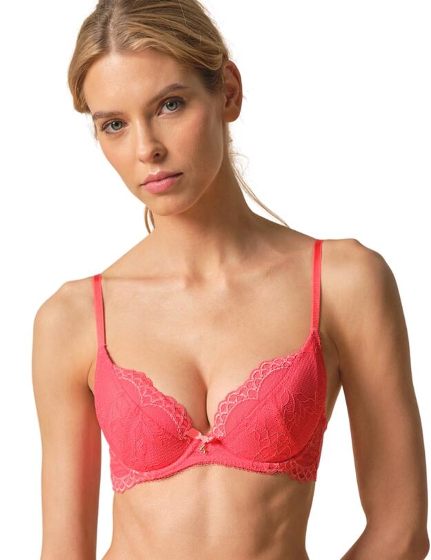 Gossard Superboost Lace Padded Plunge Bra Sugar Coral