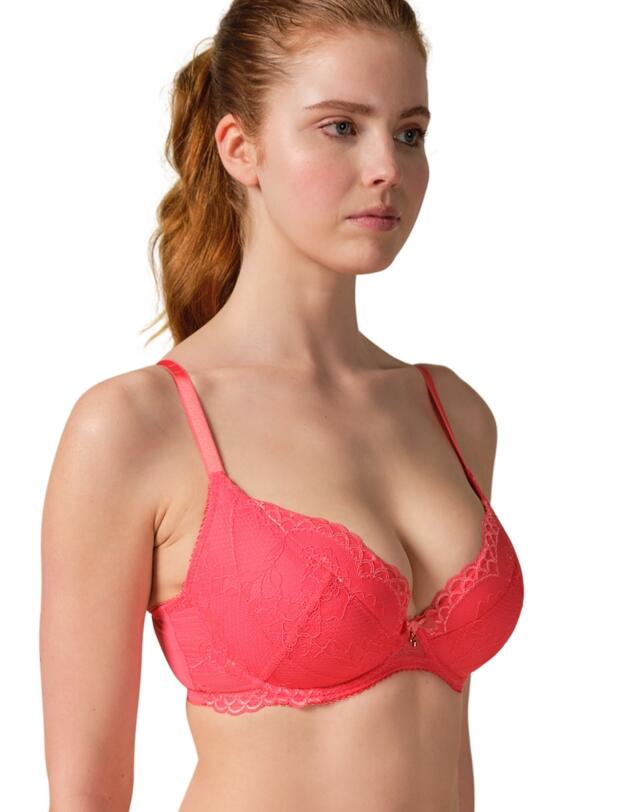 Gossard Superboost Lace Padded Plunge Bra Sugar Coral