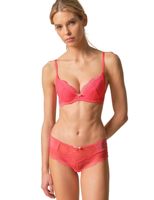 Gossard Superboost Lace Padded Plunge Bra Sugar Coral