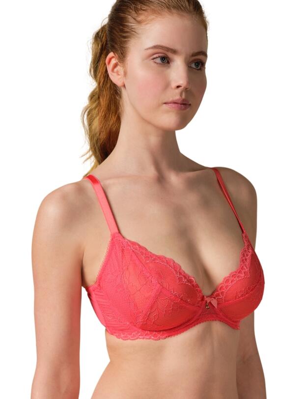 Gossard Superboost Lace Non-Padded Plunge Bra Sugar Coral