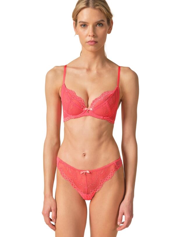 Gossard Superboost Lace Non-Padded Plunge Bra Sugar Coral
