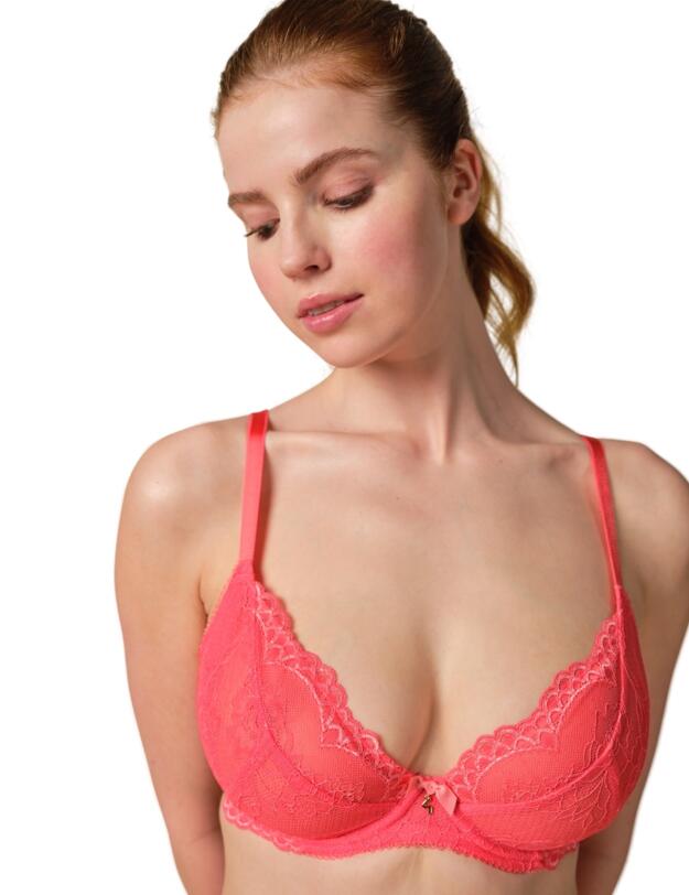 Gossard Superboost Lace Non-Padded Plunge Bra Sugar Coral