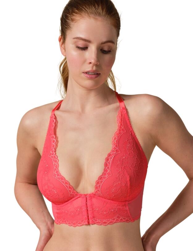 Gossard Superboost Lace Deep V Bralette Sugar Coral